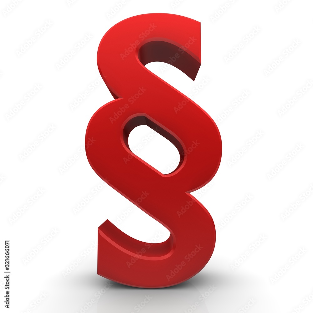Paragraph article section sign symbol red 3d Paragraph article section sign symbol red 3d