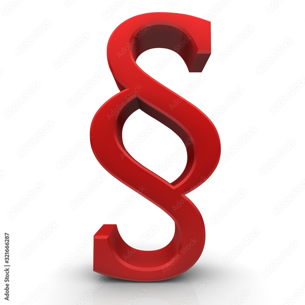 Paragraph sign § symbol article icon red 3d Paragraph sign § symbol article icon red 3d