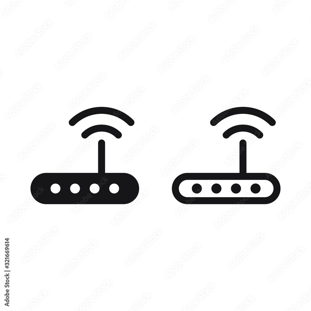 Router related signal icon isolated, wifi router Router related signal icon isolated, wifi router