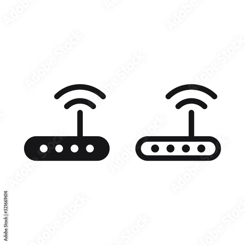 Router related signal icon isolated, wifi router