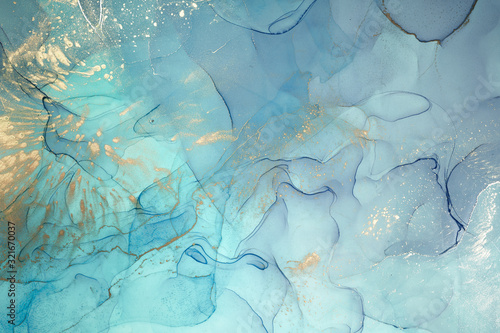 Alcohol ink colors translucent. Abstract multicolored marble texture background. Design wrapping paper, wallpaper. Mixing acrylic paints. Modern fluid art. Alcohol Ink Pattern