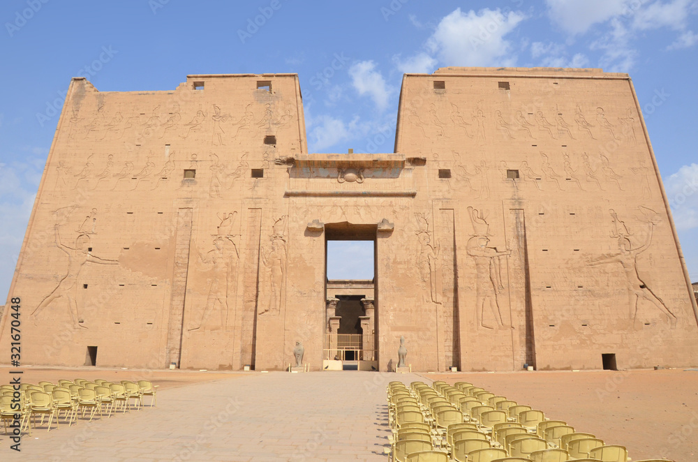 The Temple of Edfu is an Egyptian temple located on the west bank of the Nile in Edfu, Upper Egypt. It's considered to be one of the most beautiful and preserved Temples in Egypt. The Temple of Edfu is an Egyptian temple located on the west bank of the Nile in Edfu, Upper Egypt. It's considered to be one of the most beautiful and preserved Temples in Egypt.