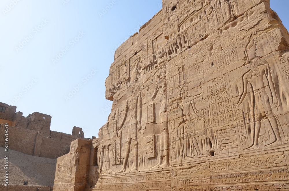 The Temple of Edfu is an Egyptian temple located on the west bank of the Nile in Edfu, Upper Egypt. It's considered to be one of the most beautiful and preserved Temples in Egypt.