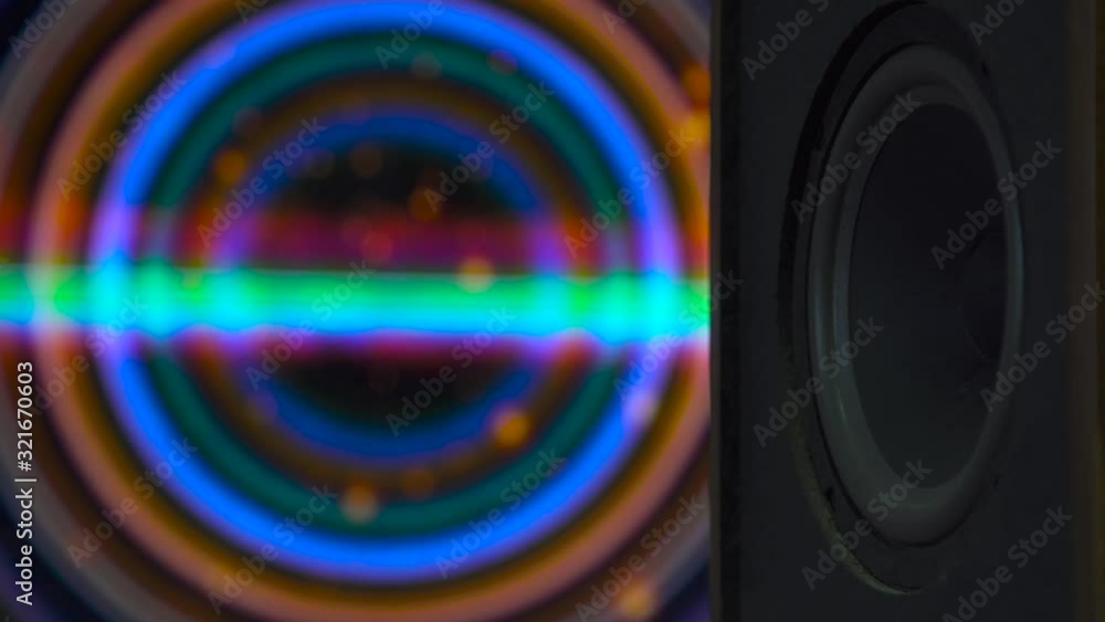 Thumping Bass Audio Speaker Closeup Thumping Bass Audio Speaker Closeup