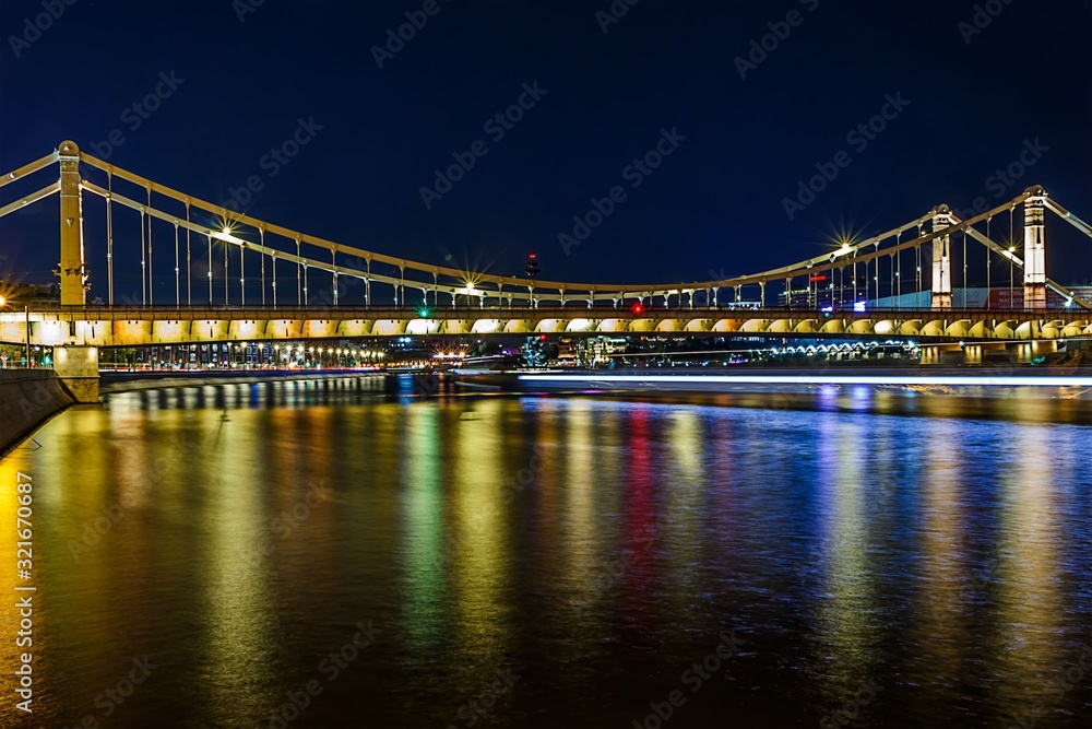 Lightning road bridge from Moscow, Russia