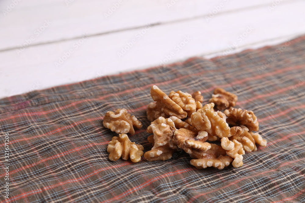 Fototapeta premium delicious walnut nuts if peel