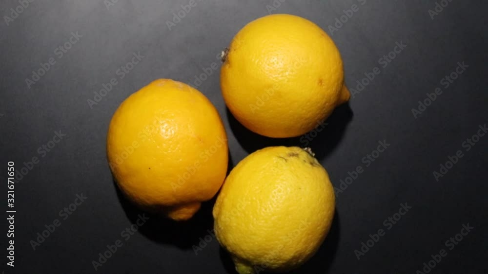 Video of three rotating lemons for food animation Video of three rotating lemons for food animation