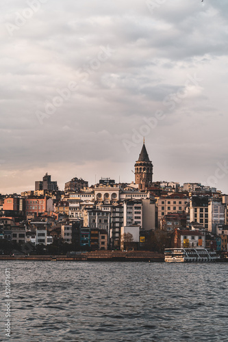 alata Tower - one of the iconic landmark of Istanbul, Turkey - April 9, 2019