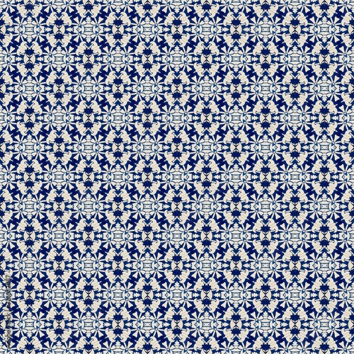 seamless indigo intense blue geometric pattern