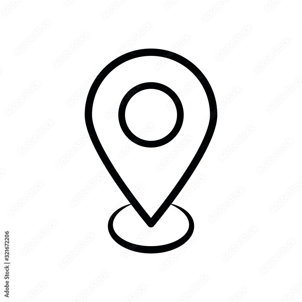 Pin located icon sign vector logo template Pin located icon sign vector logo template