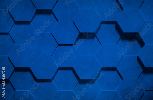 Classic blue hexagonal Background