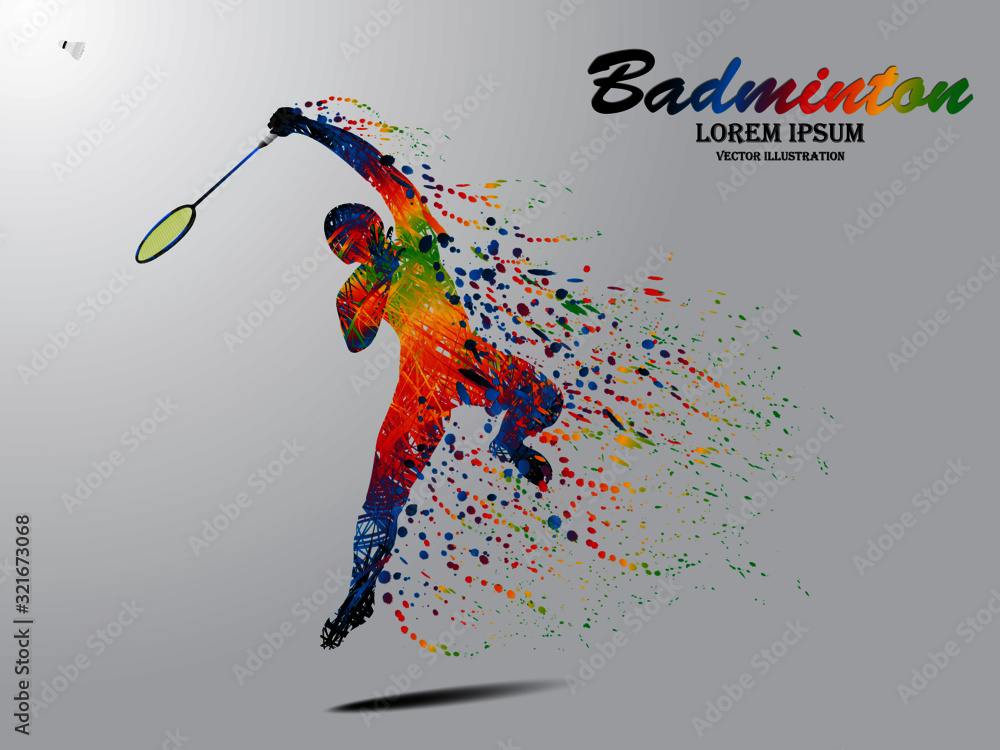 Visual drawing movement to badminton sport and jumper at fast of speed on  stadium, colorful beautiful design style on white background for vector  illustration, exercise sport concept Stock Vector | Adobe Stock