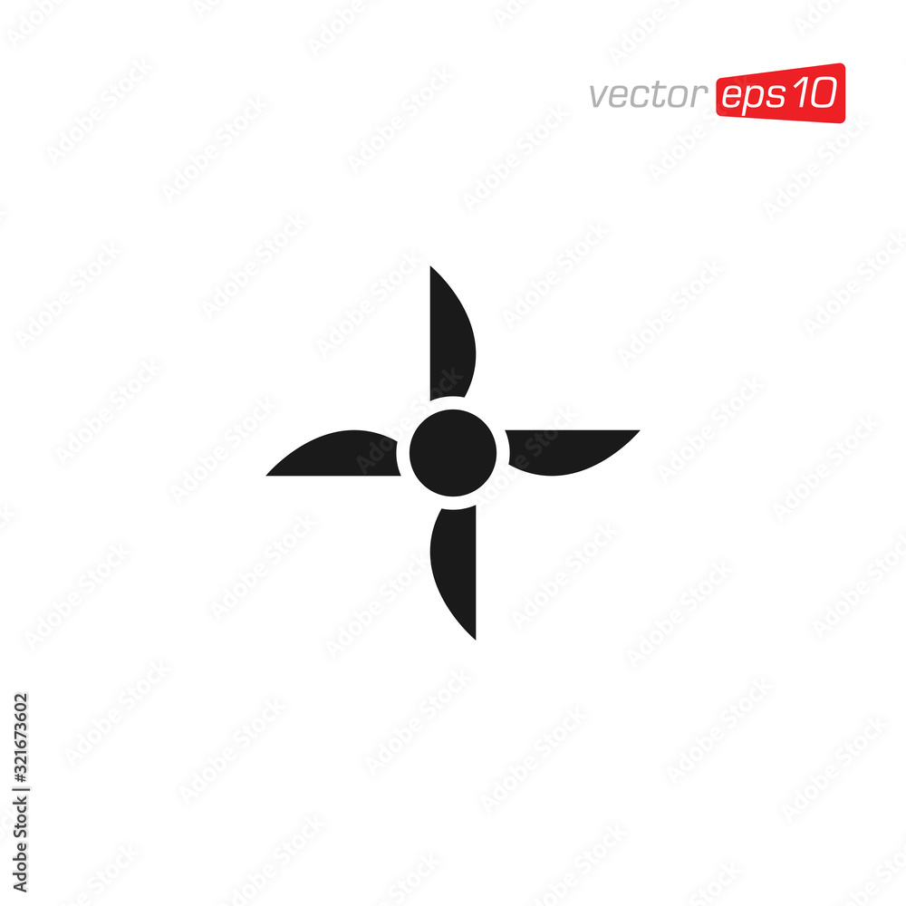 Obraz premium Cooling Fan Icon design Vector