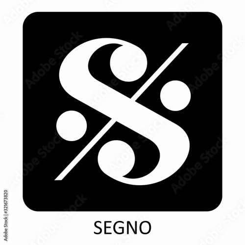 Segno musical sign on the dark background