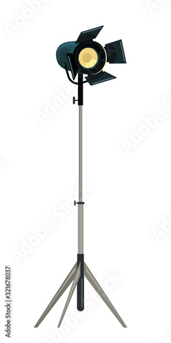 Softbox on tripod flat vector illustration