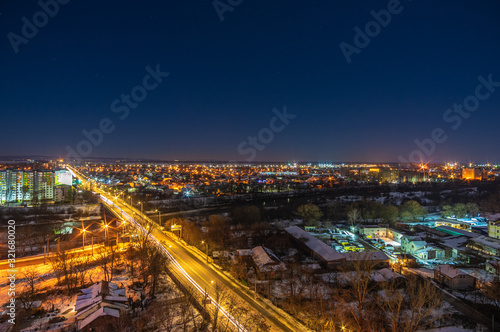 View of the night city from a height