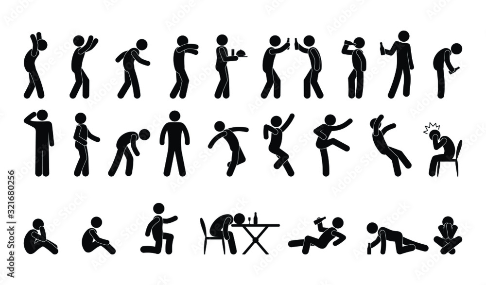 Premium Vector  Stick figure man, isolated, vector