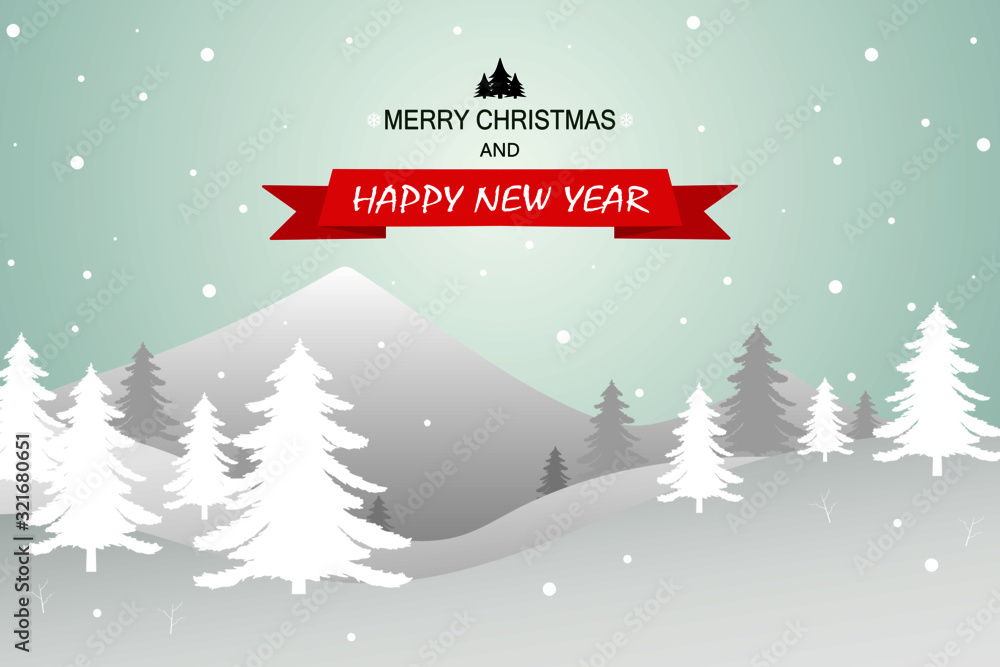 White tree forest background and snowing for winter season concept.Hand drawn isolated illustrations. White tree forest background and snowing for winter season concept.Hand drawn isolated illustrations.