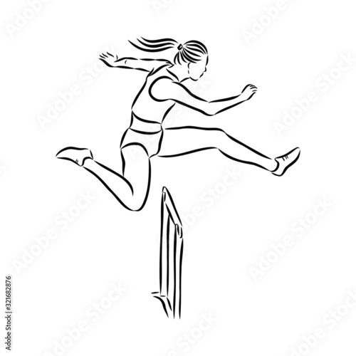 illustration of hurdling, hurdling sports