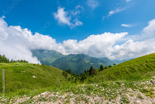 Fragment of a nice mountain view from the trail at Monte Baldo in Italy. © karamysh