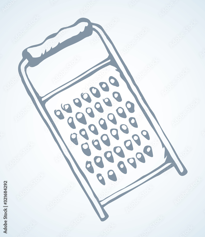 Iron grater. Vector drawing icon Iron grater. Vector drawing icon