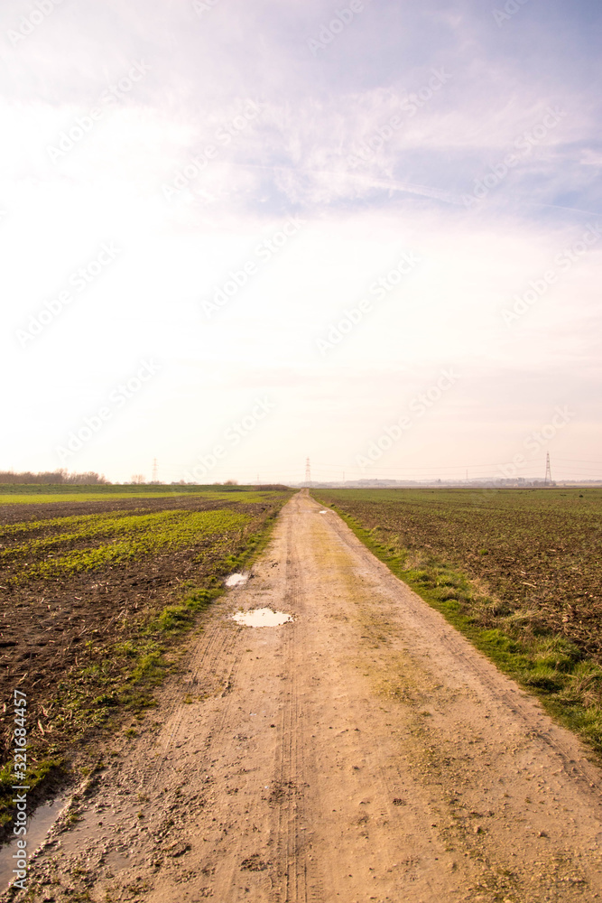 Naklejka premium Countryside Path Route