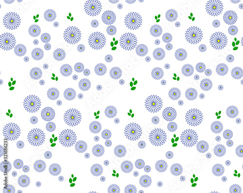 Daisy flower - floral seamless pattern background