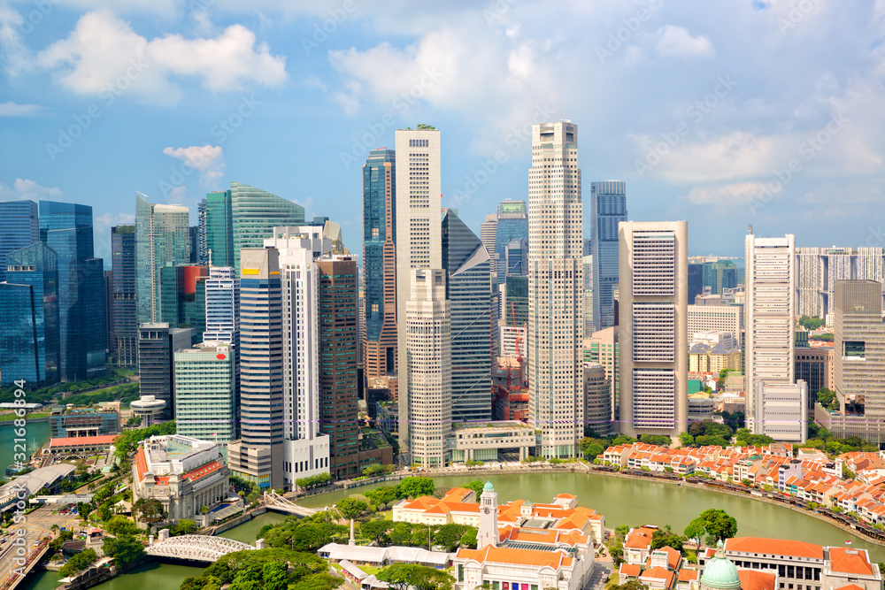 Obraz premium Singapore city skyline, business building and financial district