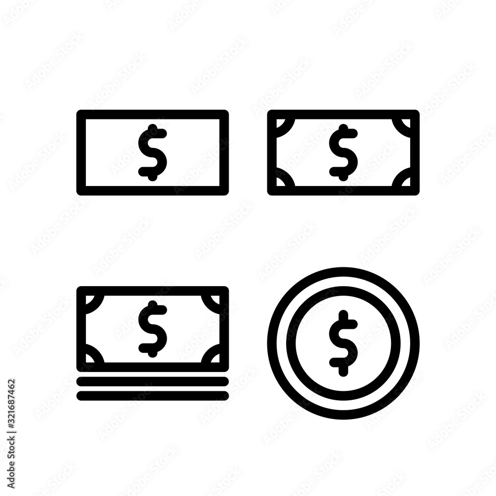 Money Icon. Business Icon Set Vector Logo Symbol. Money Icon. Business Icon Set Vector Logo Symbol.