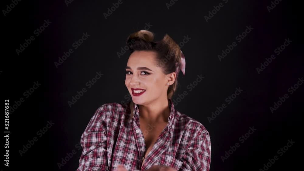 Pin-Up Girl Posing in Studio Pin-Up Girl Posing in Studio