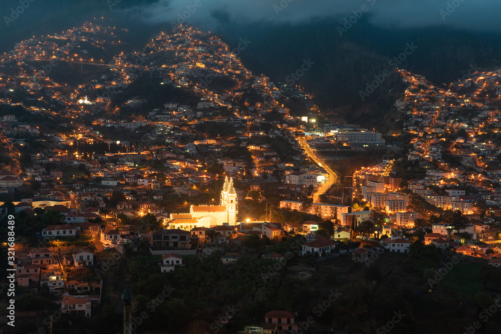 View of Funchal, Madeira at night