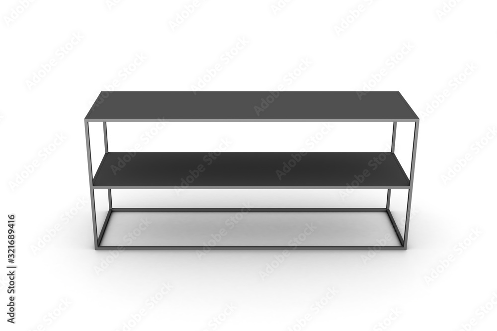 3D Rendering Table or Shelves Furniture on White 3D Rendering Table or Shelves Furniture on White