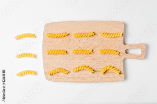 Italian pasta on a cutting board. Italian food