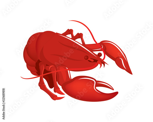 Detailed Lobster Illustration as Sea Animal Entity
