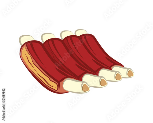 Detailed Delicious Grilled Ribs Illustration