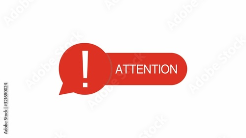 red attention animation warning design motion 4k.