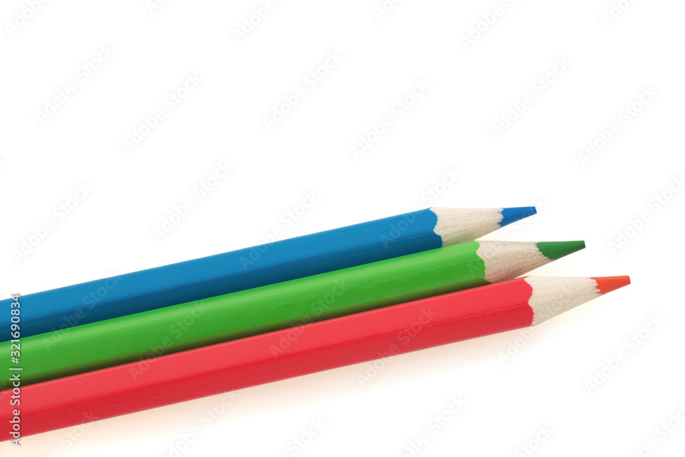 Fototapeta premium Colored pencils on a white background