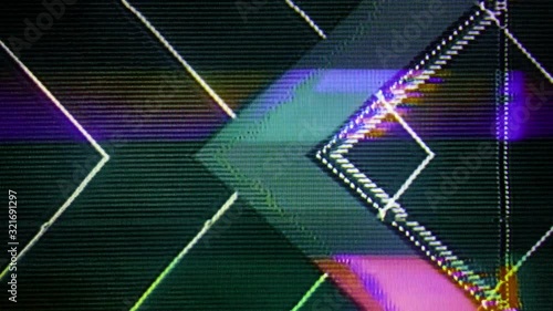 Analog retro style visuals with brightness variations, symetrical pattern and fast moving detailed pattern.