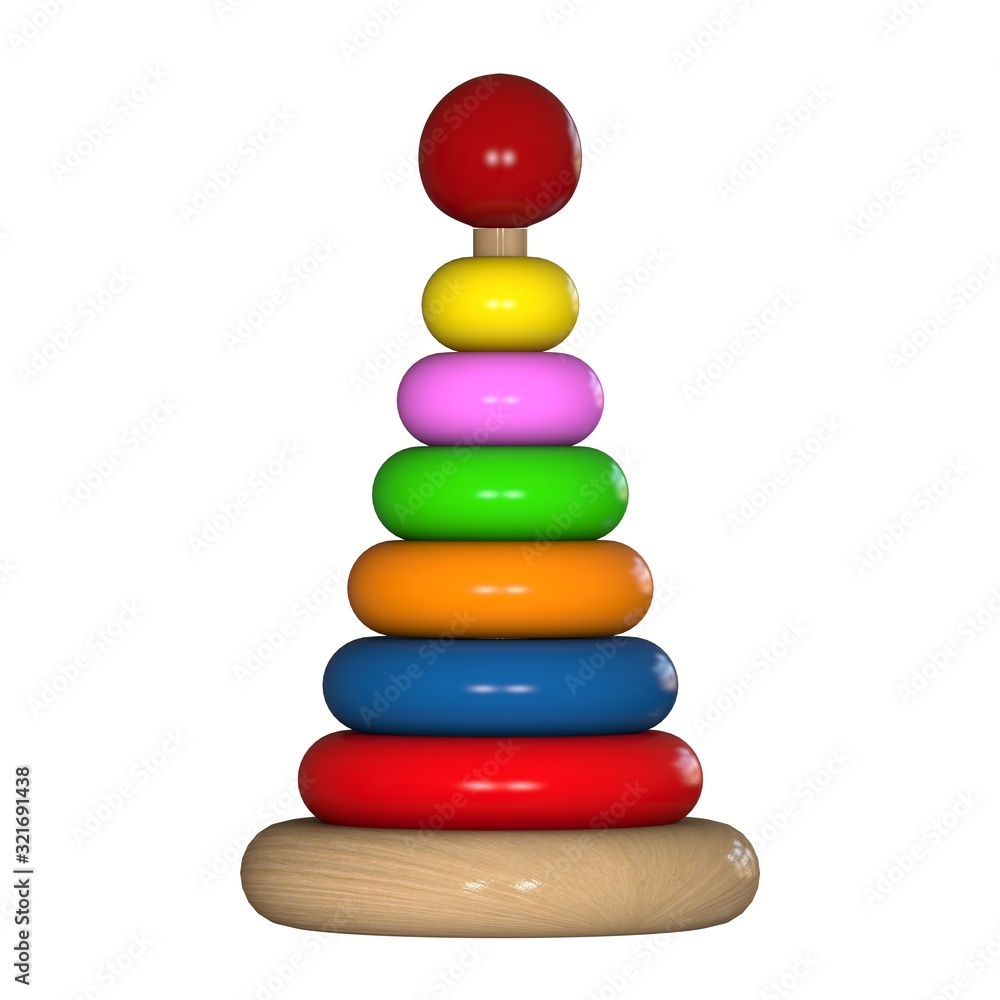 Children's toy pyramid on a white background. Isolate. Children's toy pyramid on a white background. Isolate.