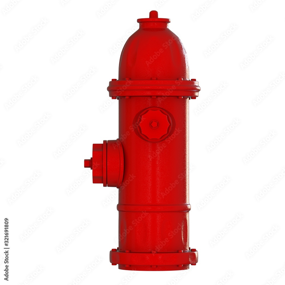 Red fire hydrant on a white background. Isolate. Red fire hydrant on a white background. Isolate.