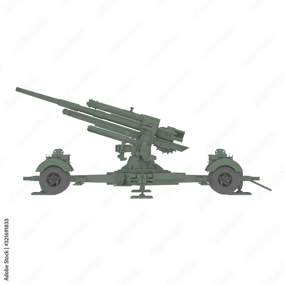Artillery gun on a white background. Isolate Artillery gun on a white background. Isolate