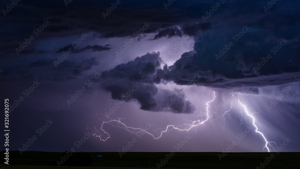 Lightning strike from a thunderstorm