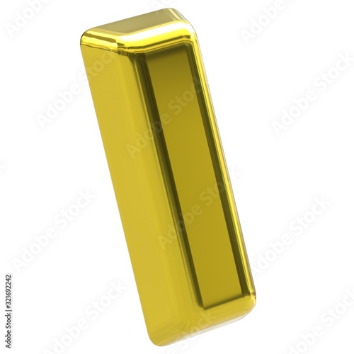 A bar of gold on a white background. Isolate.