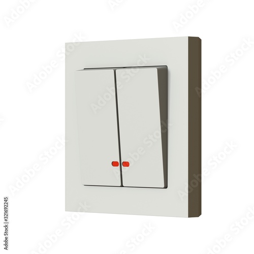 White switch on a white background. Isolate.