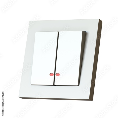 White switch on a white background. Isolate.