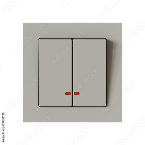 White switch on a white background. Isolate.