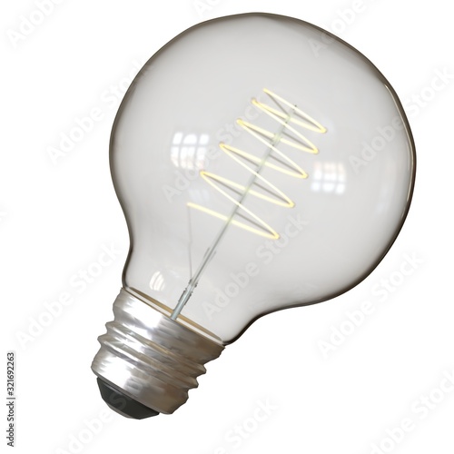 Retro light bulb on a white background. Isolate.