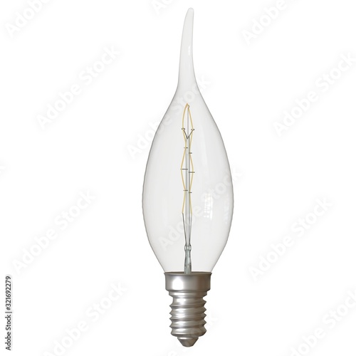 Retro light bulb on a white background. Isolate.