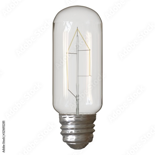 Retro light bulb on a white background. Isolate.
