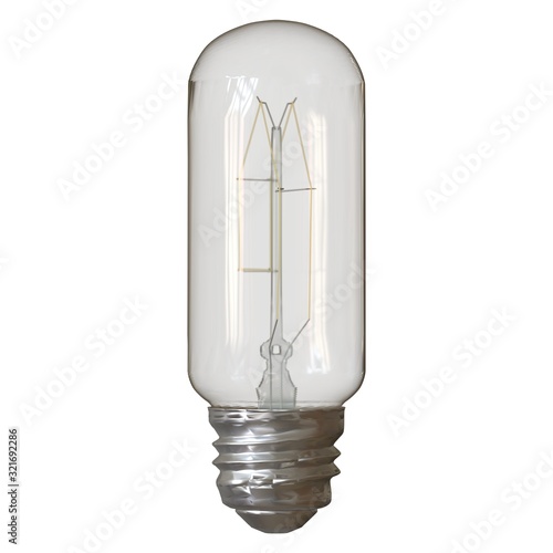 Retro light bulb on a white background. Isolate.
